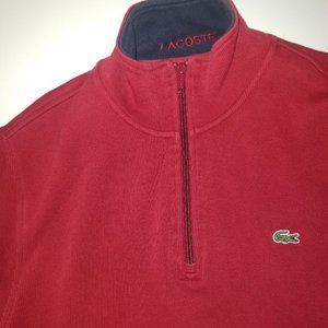 Lacoste 1/4 Zip Sweater Red Sz L